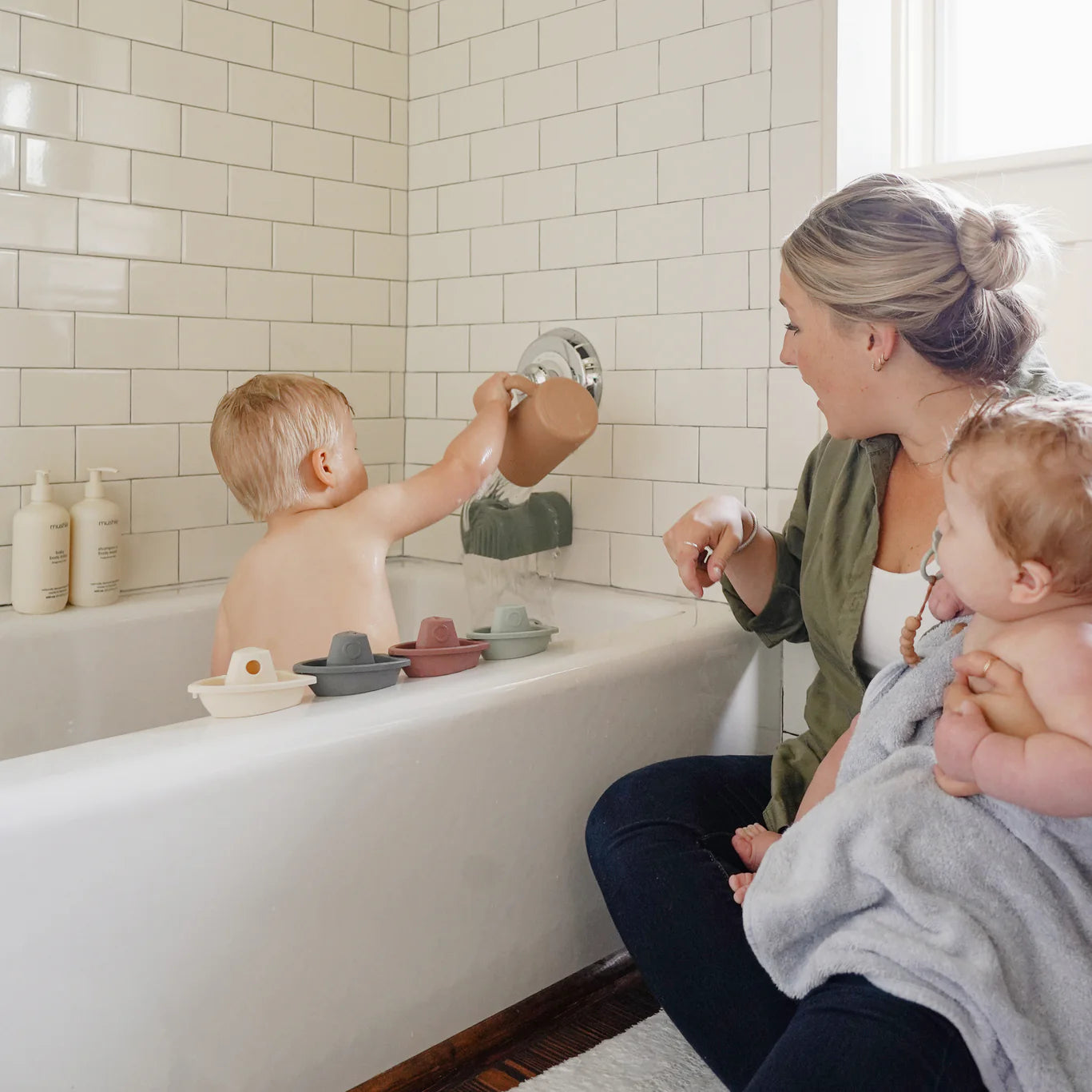 Mushie Bath Boats- Rustic