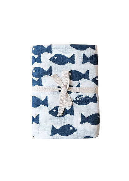 Fine Little Day Fish Muslin Blanket