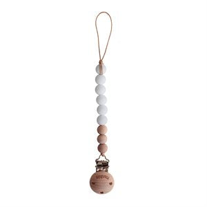 Mushie Pacifier Clip - Cleo White